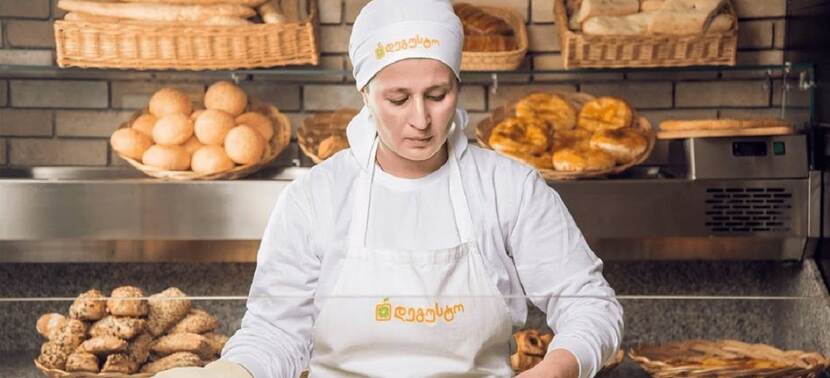Woman in bakery